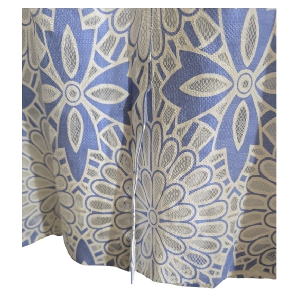 Talbots Periwinkle and White Mesh Lace Overlay Shift Dress Lined 10 - Picture 7 of 9